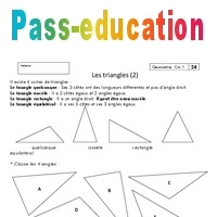 Triangles - Exercices Corrigés - Géométrie : 4eme Primaire - Pass Education