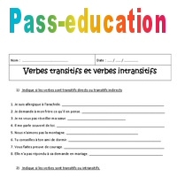 Verbes transitifs et intransitifs Exercices corrigés 2eme