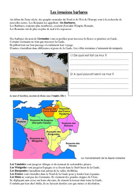 Invasion De L empire Romain Par Les Barbares Exercices Moyen ge invasion-de-l-empire-romain-par-les-barbares-exercices-moyen-ge