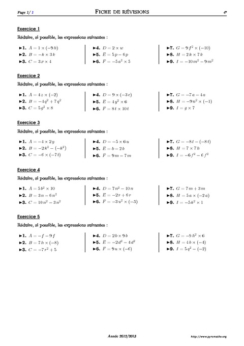 Bases Du Calcul Litt ral 4 me Exercices Corrig s Math matiques 