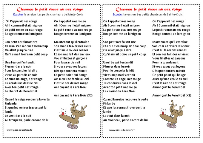 Henri Dès Le Petit Renne Au Nez Rouge Le petit renne au nez rouge - Poèmes et chansons de Noël - Cycle 2