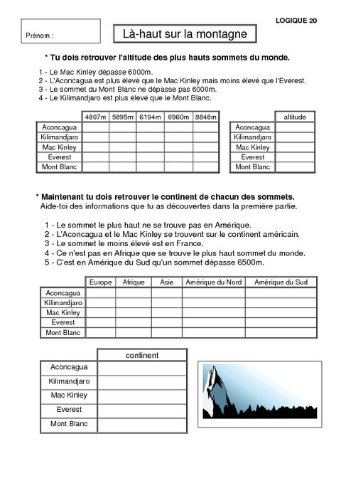 Probl Mes De Logique Cm Math Matiques Exercices Et Correction