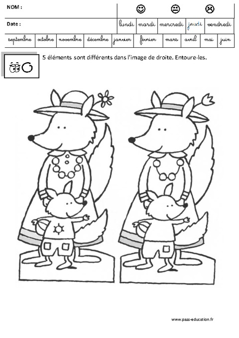 Différences - Logique – Maternelle – Grande section – GS – Cycle 2 ...