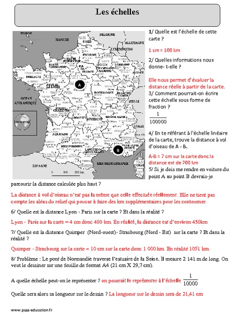 Proportionnalité Echelles Cm2 Exercices Corrigés Organisation Et Gestion Des Données