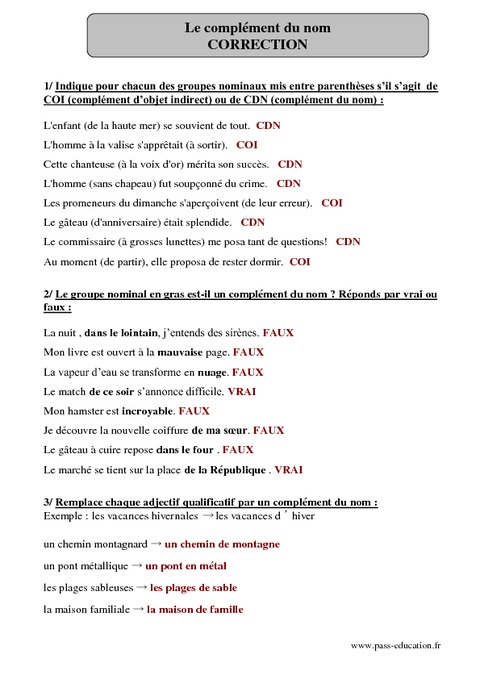 Compl ment Du Nom Cm2 Exercices Corrig s Grammaire Cycle 3 compl-ment-du-nom-cm2-exercices-corrig-s-grammaire-cycle-3
