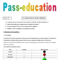 Atomes Dans La R Action Chimique Cours Me Physique Chimie