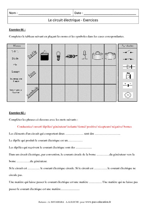 Electricité exercices corrigés pdf s2