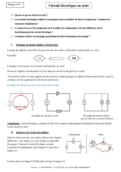 Circuit electrique cours