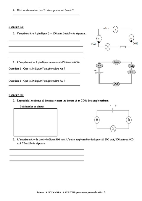 intensit-du-courant-lectrique-exercices-corrig-s-4-me-physique
