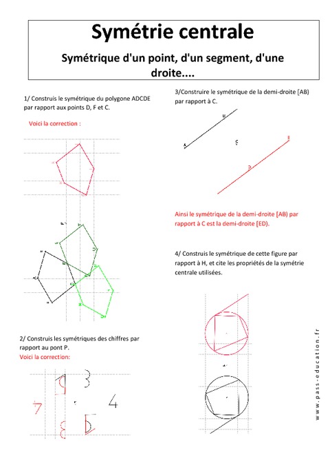 Sym Trique D Un Point D Un Segment D Une Droite Sym Trie