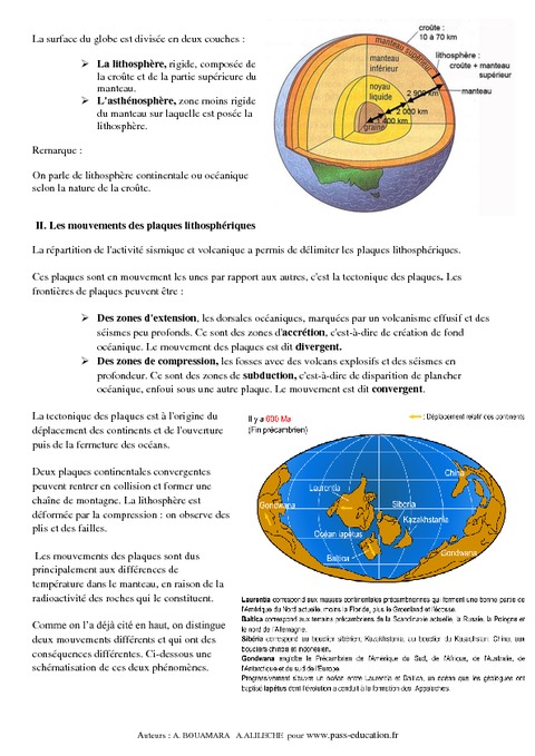 Tectonique Des Plaques 4ème Cours Globe Terrestre Svt Pass Education 6675