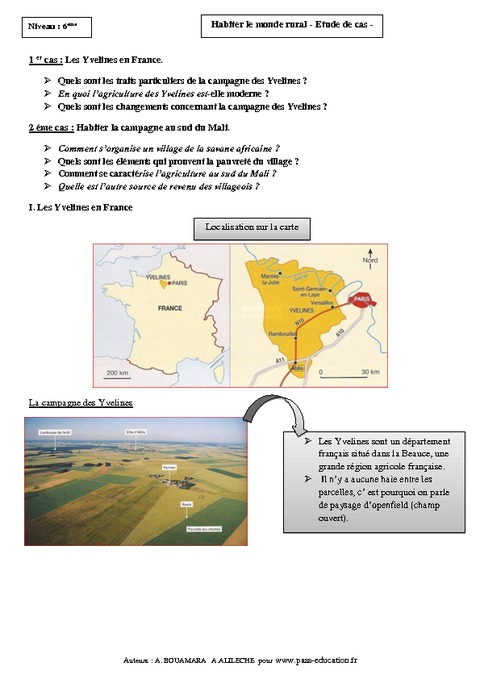 Habiter Le Monde Rural Etudes De Cas 6ème Géographie Pass Education 5768