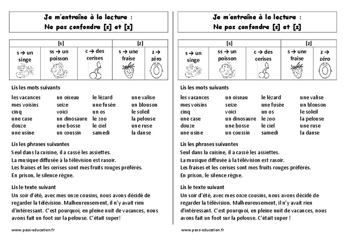 Le Son S Et Z Ce1 Exercices Pdf