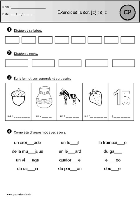 Révisions – Son Z – Cp – Etude Des Sons – Cycle 2 - Pass Education