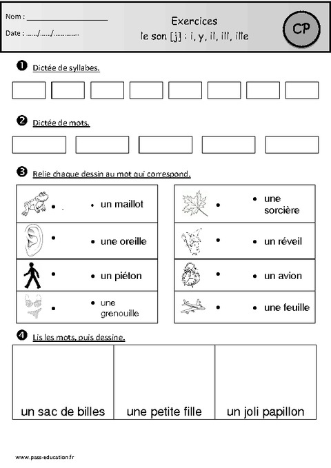 Révisions Son J I Y Il Ill Ille Cp Etude Des Sons Cycle 2