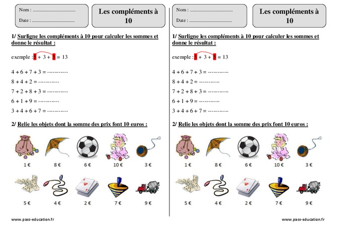 Exercice De Ce1 à Imprimer www.pass-education.fr