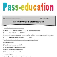 Homophones grammaticaux - Cm2 - Exercices à imprimer - Pass Education
