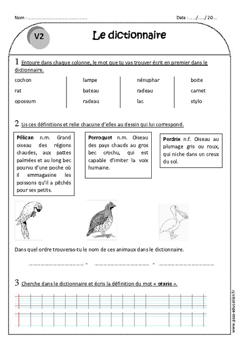 Top49 Exercice Dictionnaire Ce1 Pics Bts Cpi