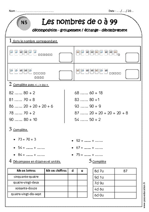 Nombres De 0 99 Ce1 Exercices D composition Groupement change nombres-de-0-99-ce1-exercices-d-composition-groupement-change