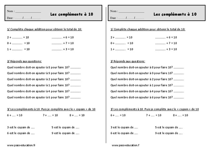 Exercice De Ce1 à Imprimer www.pass-education.fr
