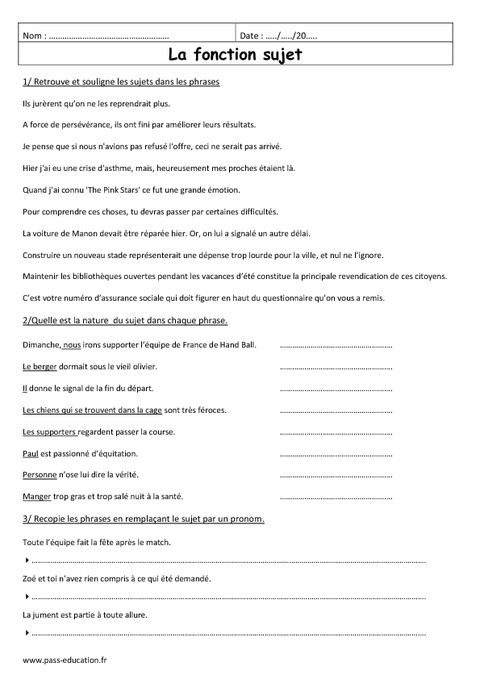 Exercices français 6ème à imprimer – Mouvement uniforme de ...