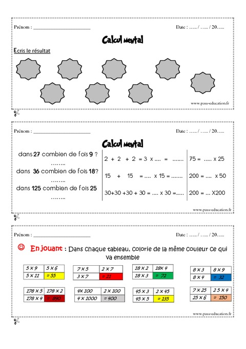 Exercices - Nombres de 20 à 29 - Cp – Cycle 2 - Pass Education