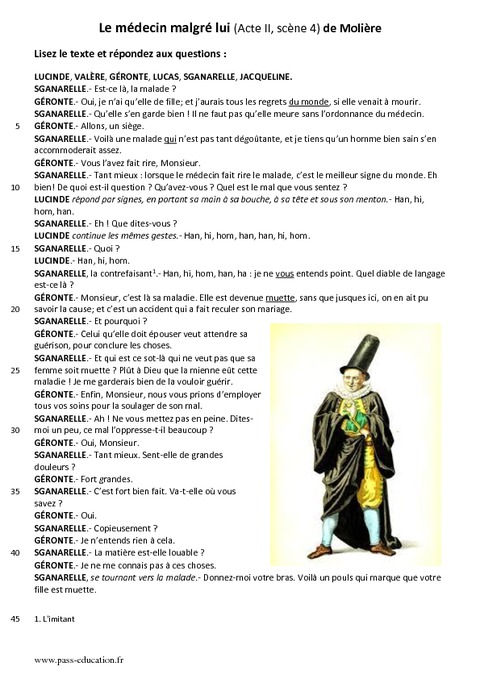 Résumé Le Médecin Malgré Lui Acte Par Acte www.pass-education.fr