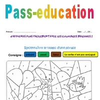 Pass Pr Sent Futur Ce Coloriage Magique Pdf Imprimer