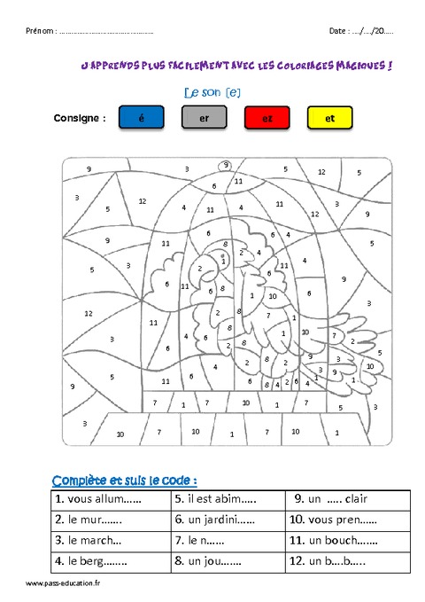 Le Son Ce1 Coloriage Magique Pass Education Le Son Ce1 Coloriage Magique Pass Education