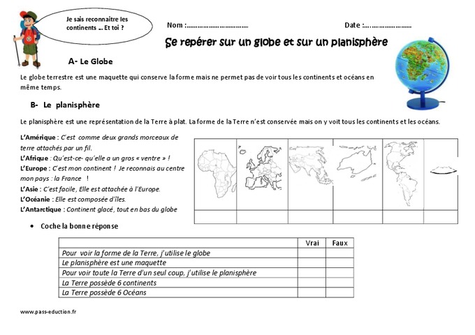 Se Repérer Sur La Terre Cm1 Exercices