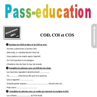Exercices, révisions sur le COD, COI, COS au Cm1 avec les corrections - Pass Education