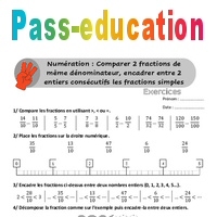 Comparer Fractions De M Me D Nominateur Encadrer Entre Entiers