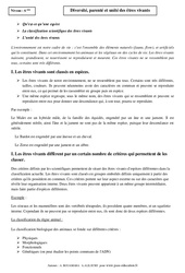 Evaluation Svt Me Diversit Parent Et Unit Des Tres Vivants Pdf