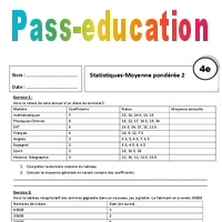 Statistiques - Moyennes Pondérées - Exercices Corrigés - 4ème - PDF à ...