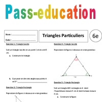 Triangle isocèle, triangle équilatéral, triangle rectangle - Cours de maths  