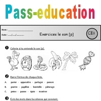 Exercices Son P Ce1 Cycle 2 Etude Des Sons