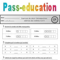 Exercices Decompositions Additives Des Nombres 4 Et 5 Cp Cycle 2