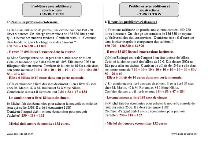 Problèmes Ce2 à Imprimer Pdf | Chtoby Pomnili