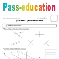 Droites parallèles - Cm1 - Evaluation - Pass Education
