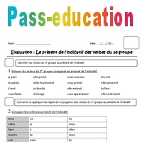Present Des Verbes Du 3eme Groupe Ce2 Evaluation