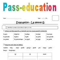 Lettre G Ce1 Evaluation