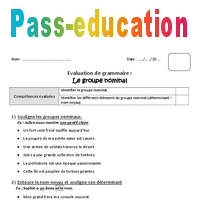 Groupe nominal - Ce2 - Bilan avec le corrigé - Cycle 2 - PDF à imprimer