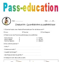 La Prehistoire Au Paleolithique Ce2 Cm1 Evaluation Bilan Pass Education