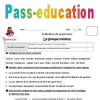Groupe nominal - GN - Cm2 - Evaluation - Bilan - Cycle 3 - PDF à imprimer