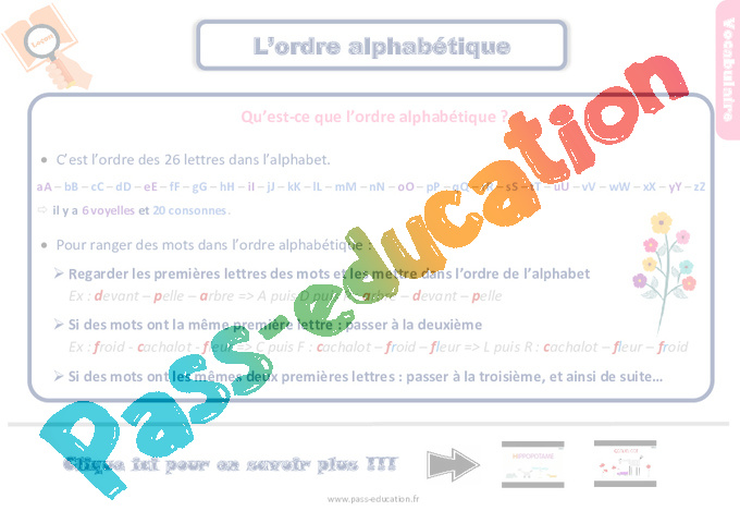 Ordre Alphab tique Ce2 Le on Trace crite Cycle 2 PDF Gratuit 