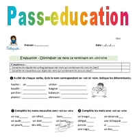Distinguer Les Mots Se Terminant En Oir Oire Cm1 Evaluation Bilan