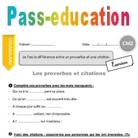 Proverbes Et Citations Cm2 Exercices Avec Correction Pass Education