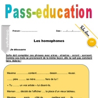 Homophones - Cm2 - Exercices à imprimer - Pass Education