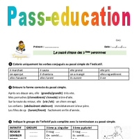 Passe Simple Des 3 Emes Personnes Cm1 Exercices Avec Correction