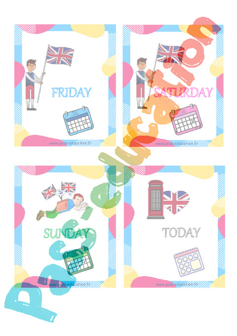 Days Of The Week Ce1 Ce2 Anglais Lexique Sequence Complete Cycle 2